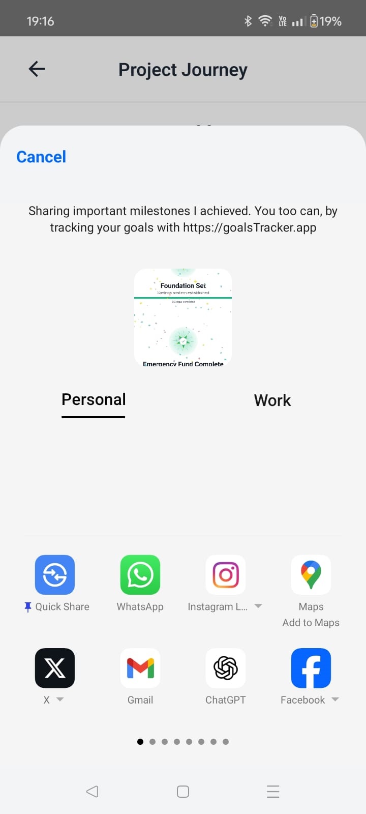 Goals Tracker - Feature 1