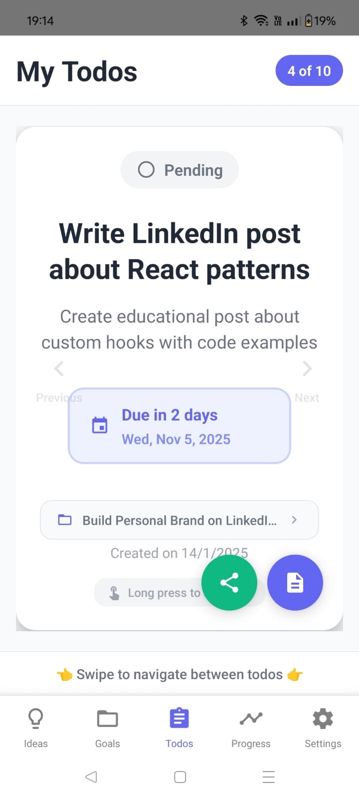 Goals Tracker - Feature 8
